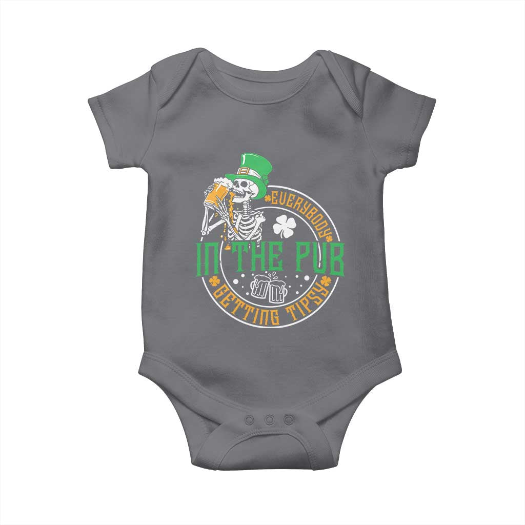 St Patricks Day Pub Baby Onesie Everybody In The Pub Getting Tipsy TS10 Charcoal Print Your Wear