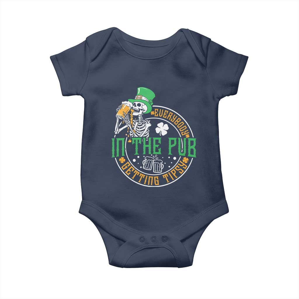 St Patricks Day Pub Baby Onesie Everybody In The Pub Getting Tipsy TS10 Navy Print Your Wear