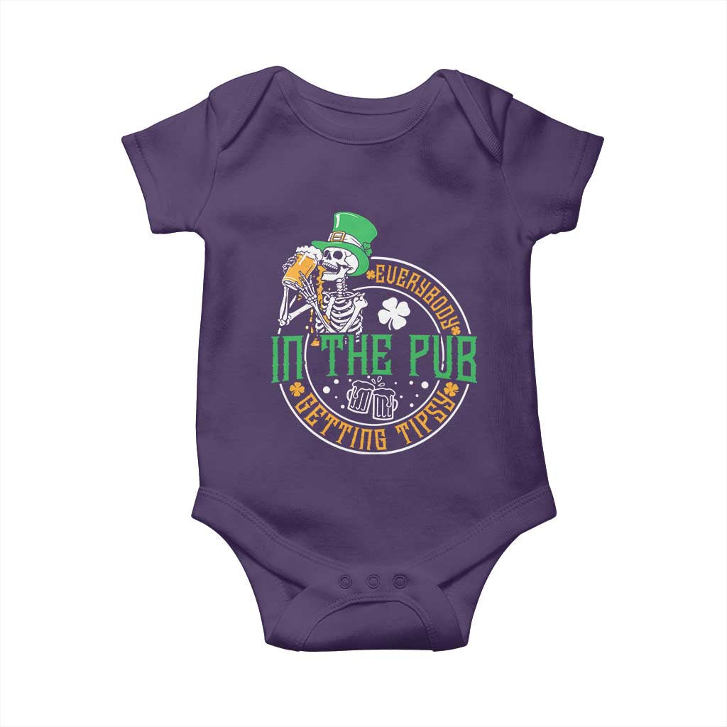 St Patricks Day Pub Baby Onesie Everybody In The Pub Getting Tipsy TS10 Purple Print Your Wear