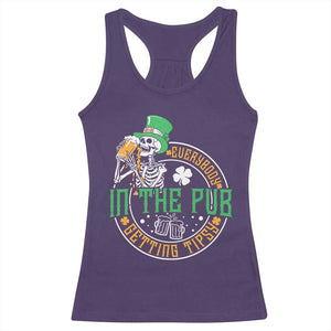 St Patricks Day Pub Racerback Tank Top Everybody In The Pub Getting Tipsy TS10 Purple Print Your Wear