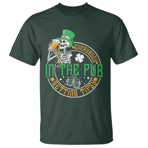 St Patricks Day Pub T Shirt Everybody In The Pub Getting Tipsy TS10 Dark Forest Green Print Your Wear