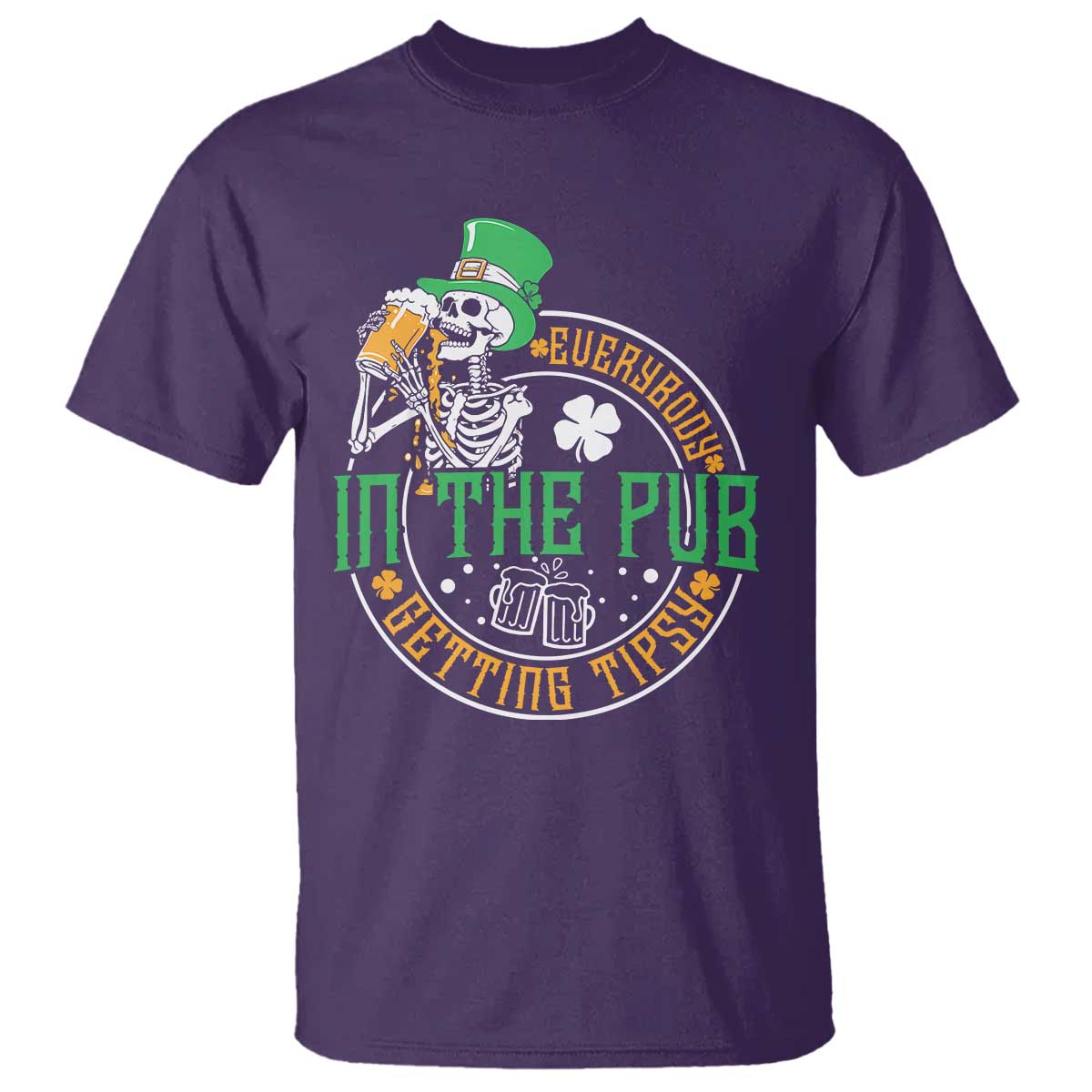 St Patricks Day Pub T Shirt Everybody In The Pub Getting Tipsy TS10 Purple Print Your Wear
