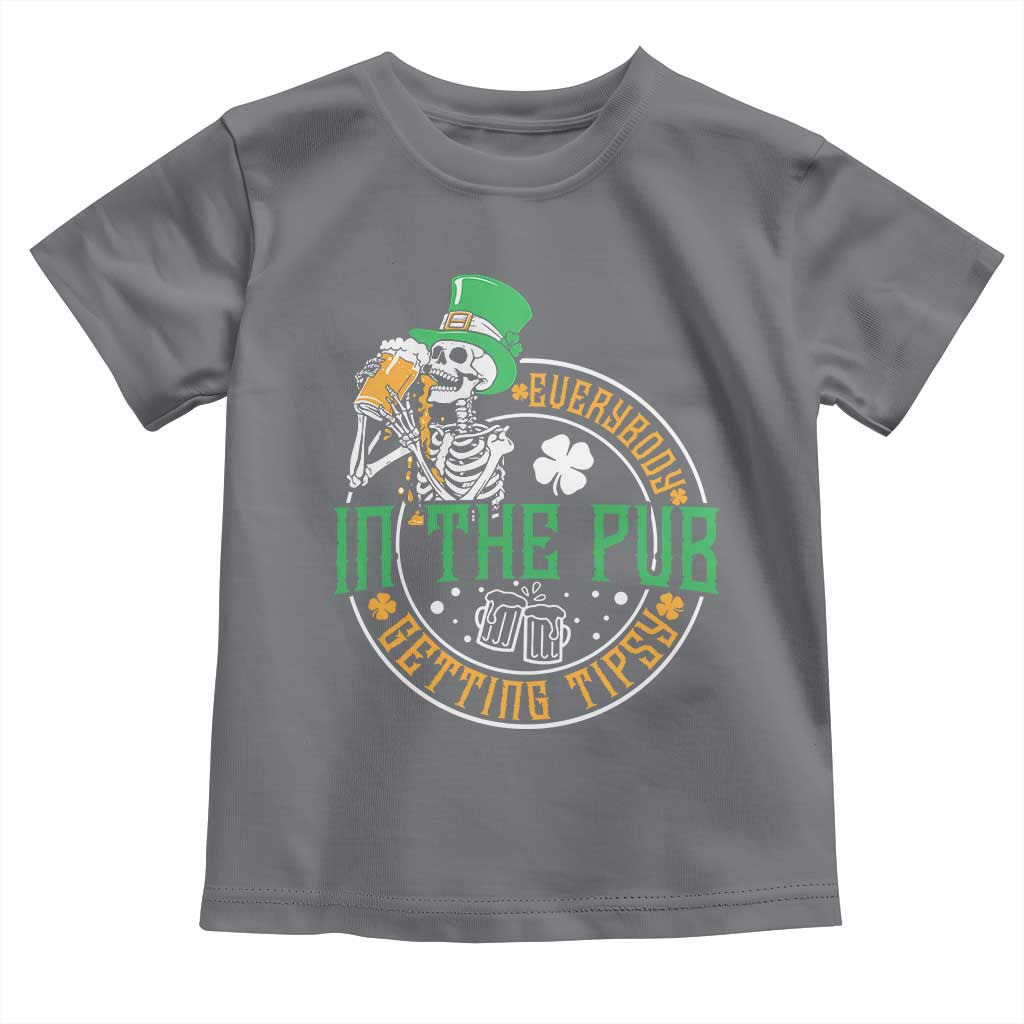 St Patricks Day Pub Toddler T Shirt Everybody In The Pub Getting Tipsy TS10 Charcoal Print Your Wear