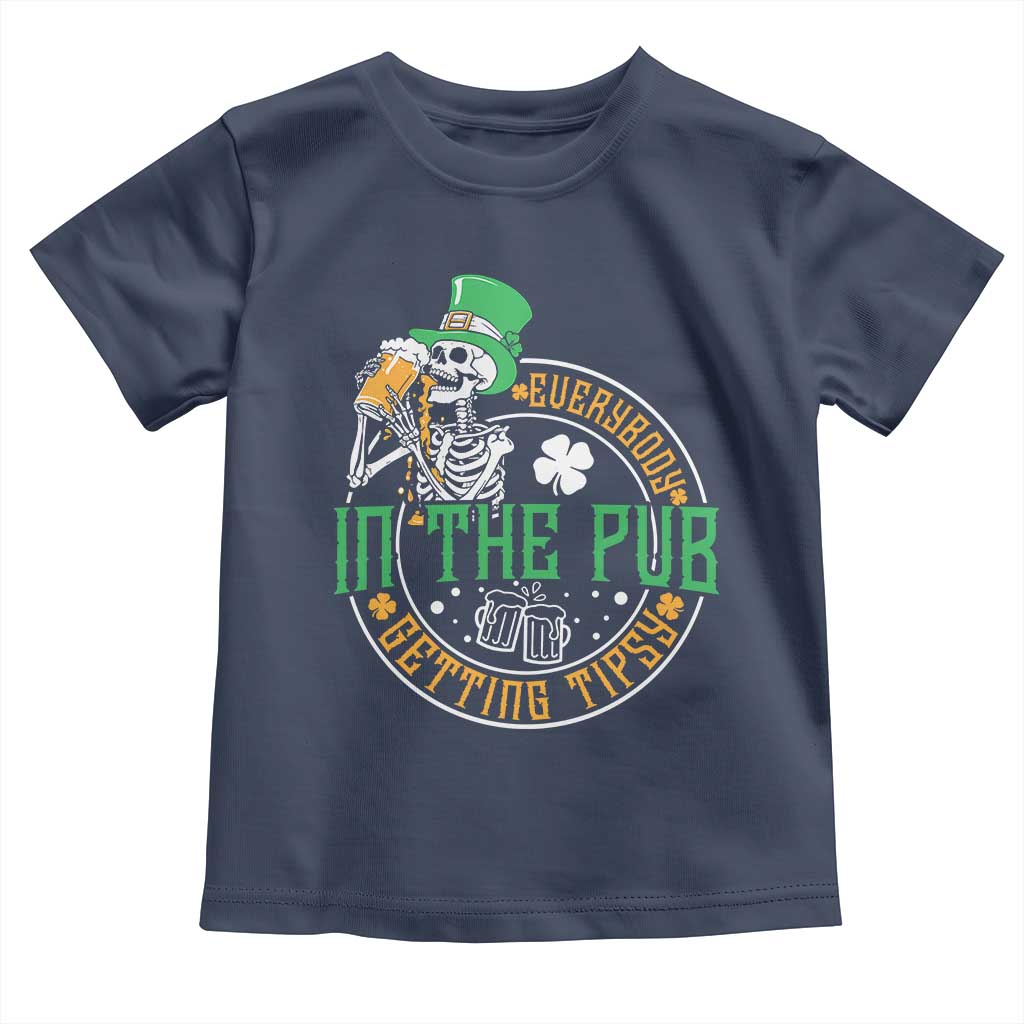 St Patricks Day Pub Toddler T Shirt Everybody In The Pub Getting Tipsy TS10 Navy Print Your Wear