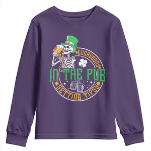 St Patricks Day Pub Youth Sweatshirt Everybody In The Pub Getting Tipsy TS10 Purple Print Your Wear