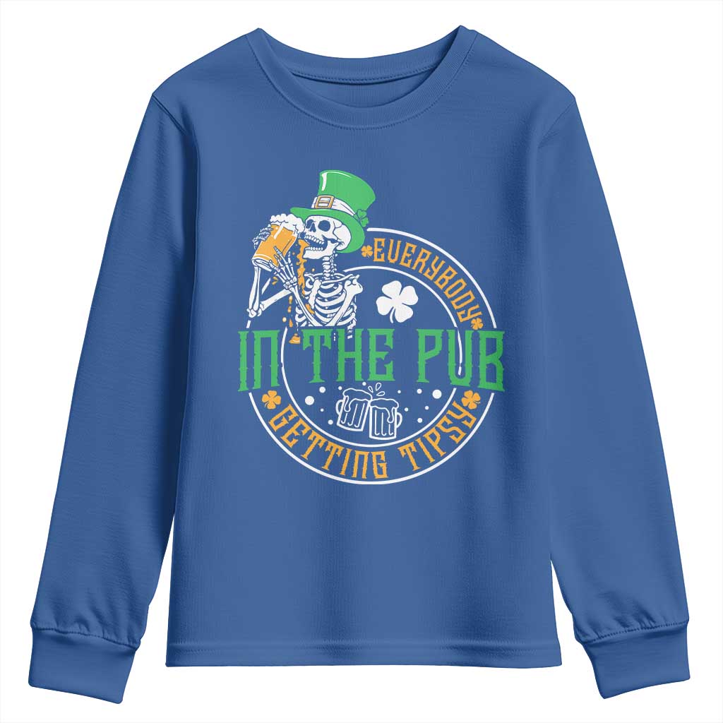 St Patricks Day Pub Youth Sweatshirt Everybody In The Pub Getting Tipsy TS10 Royal Blue Print Your Wear