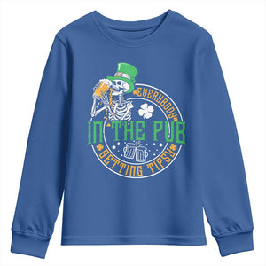 St Patricks Day Pub Youth Sweatshirt Everybody In The Pub Getting Tipsy TS10 Royal Blue Print Your Wear