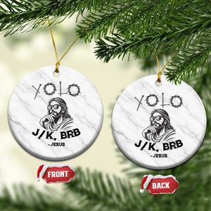 Yolo Jk BRB Jesus Ceramic Ornament Funny Easter Day Ressurection Christians TS10 1pc White Marble Print Your Wear