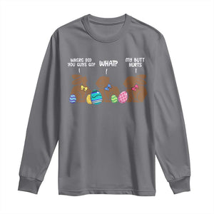 Funny Easter Bunny Long Sleeve Shirt Chocolate Rabbit Where Did You Guys Go TS10 Charcoal Print Your Wear