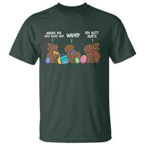 Funny Easter Bunny T Shirt Chocolate Rabbit Where Did You Guys Go TS10 Dark Forest Green Print Your Wear