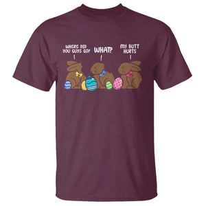 Funny Easter Bunny T Shirt Chocolate Rabbit Where Did You Guys Go TS10 Maroon Print Your Wear