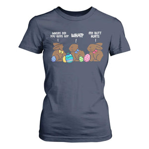 Funny Easter Bunny T Shirt For Women Chocolate Rabbit Where Did You Guys Go TS10 Navy Print Your Wear
