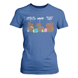 Funny Easter Bunny T Shirt For Women Chocolate Rabbit Where Did You Guys Go TS10 Royal Blue Print Your Wear
