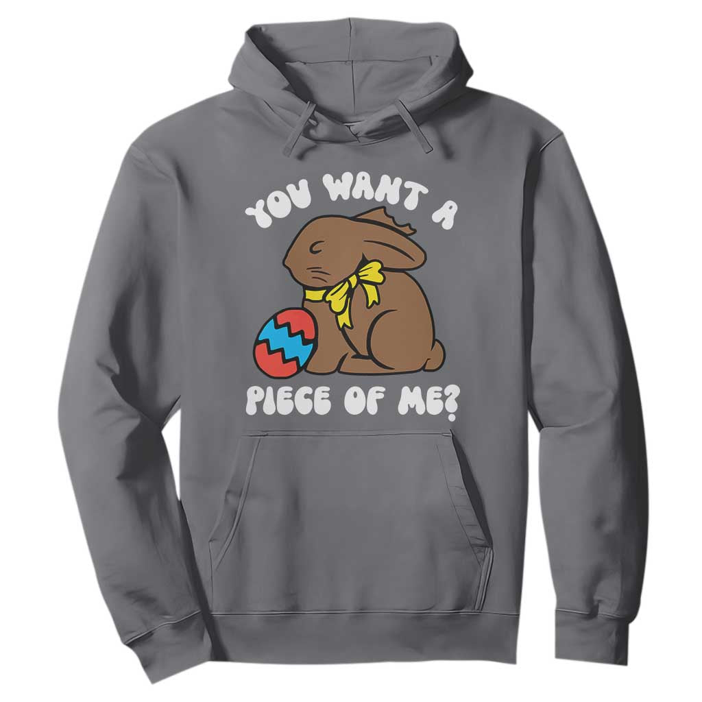 Funny Easter Bunny Hoodie Chocolate Rabbit You Want Piece Of Me TS10 Charcoal Print Your Wear