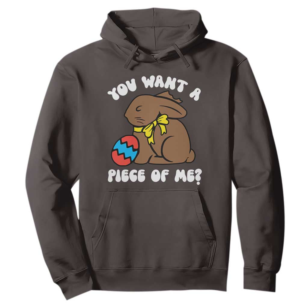 Funny Easter Bunny Hoodie Chocolate Rabbit You Want Piece Of Me TS10 Dark Chocolate Print Your Wear