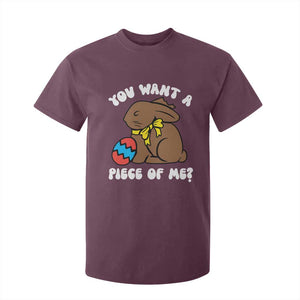 Funny Easter Bunny T Shirt For Kid Chocolate Rabbit You Want Piece Of Me TS10 Maroon Print Your Wear