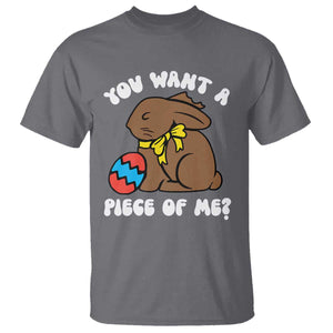 Funny Easter Bunny T Shirt Chocolate Rabbit You Want Piece Of Me TS10 Charcoal Print Your Wear