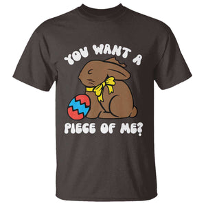 Funny Easter Bunny T Shirt Chocolate Rabbit You Want Piece Of Me TS10 Dark Chocolate Print Your Wear