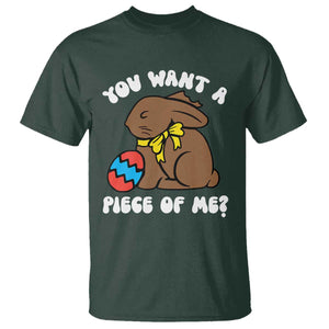 Funny Easter Bunny T Shirt Chocolate Rabbit You Want Piece Of Me TS10 Dark Forest Green Print Your Wear