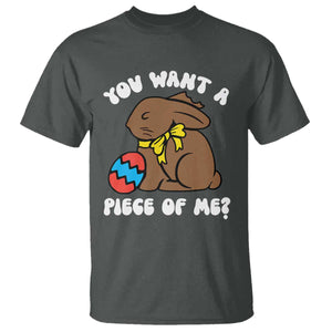 Funny Easter Bunny T Shirt Chocolate Rabbit You Want Piece Of Me TS10 Dark Heather Print Your Wear