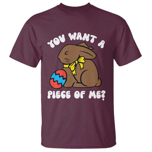 Funny Easter Bunny T Shirt Chocolate Rabbit You Want Piece Of Me TS10 Maroon Print Your Wear