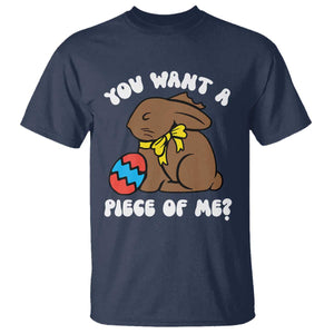 Funny Easter Bunny T Shirt Chocolate Rabbit You Want Piece Of Me TS10 Navy Print Your Wear
