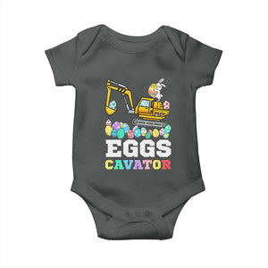 Easter Eggs-Cavator Baby Onesie Bunny Excavator TS10 Dark Heather Print Your Wear
