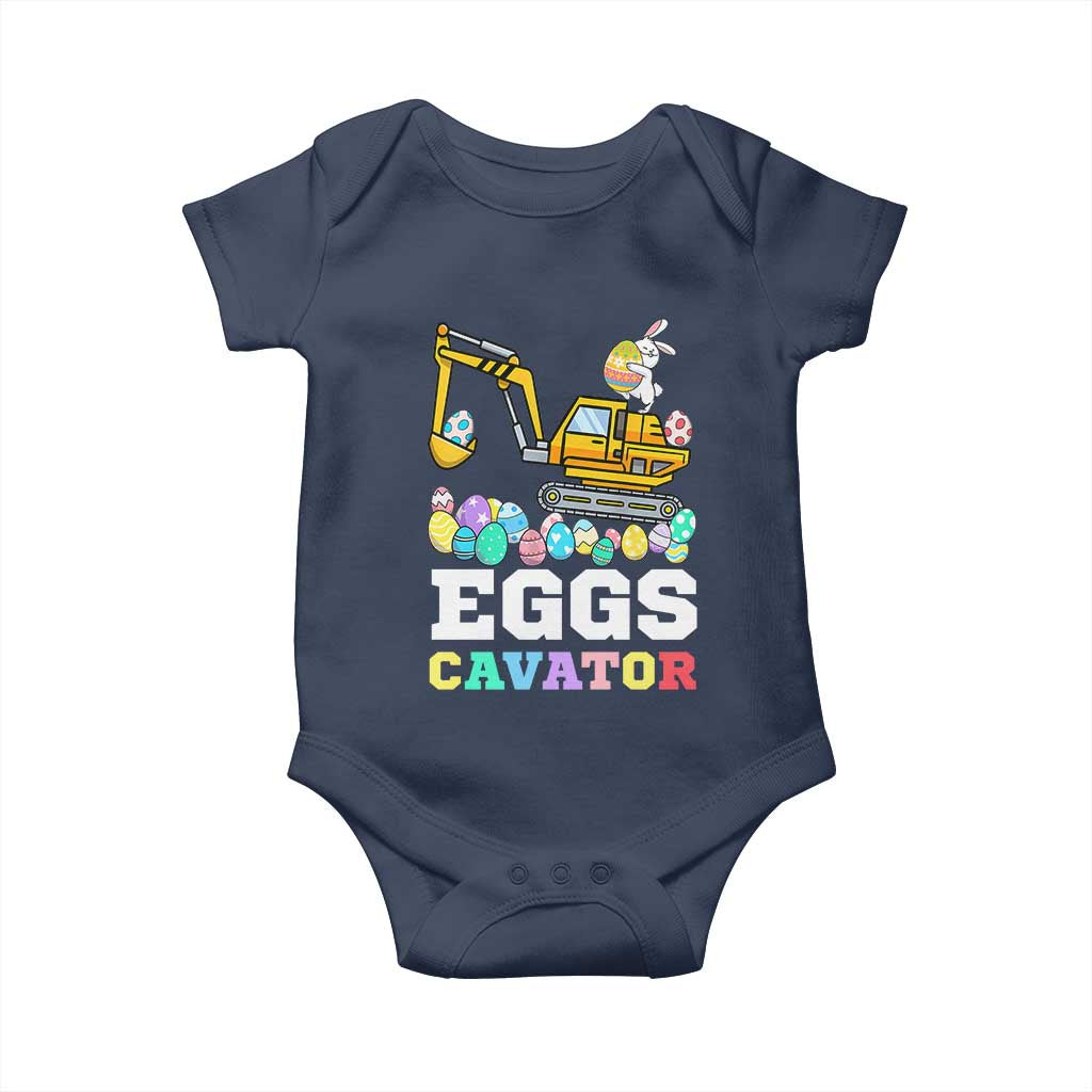 Easter Eggs-Cavator Baby Onesie Bunny Excavator TS10 Navy Print Your Wear