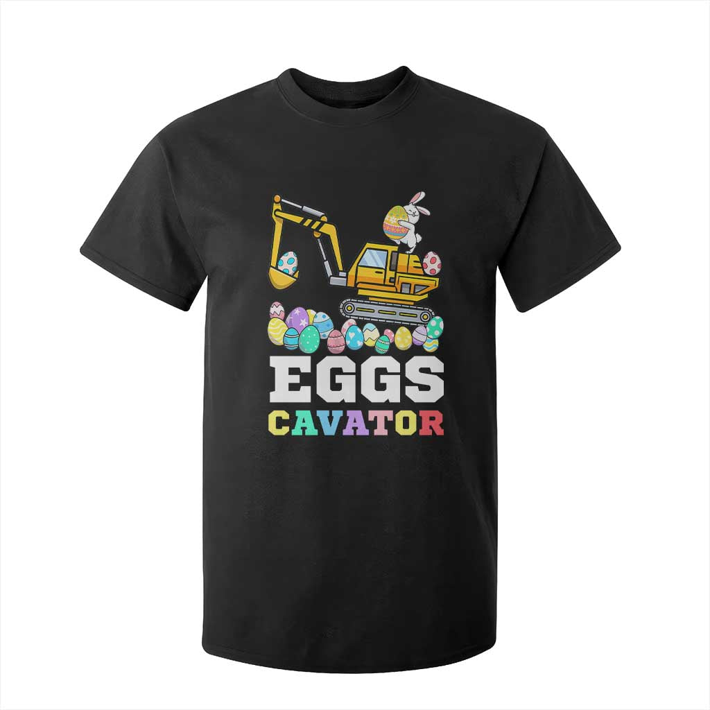 Easter Eggs-Cavator T Shirt For Kid Bunny Excavator TS10 Black Print Your Wear