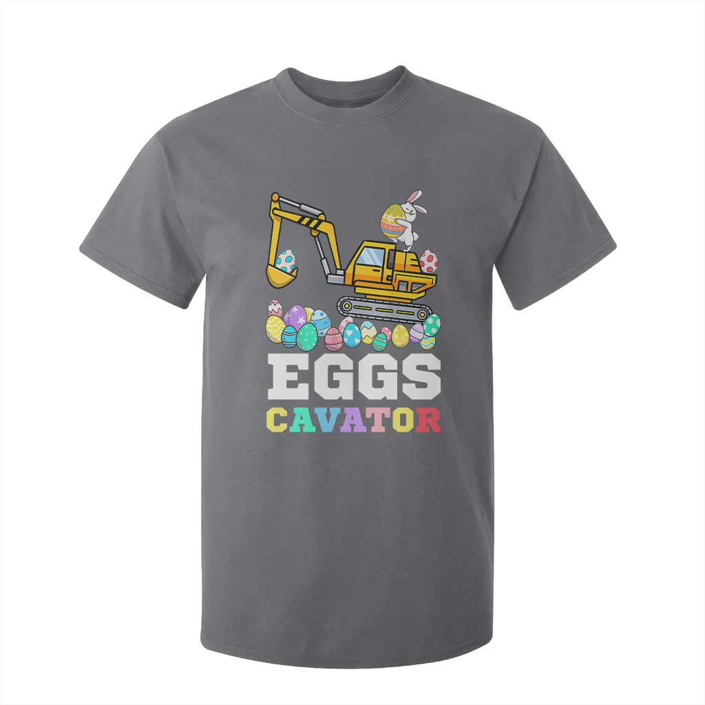 Easter Eggs-Cavator T Shirt For Kid Bunny Excavator TS10 Charcoal Print Your Wear