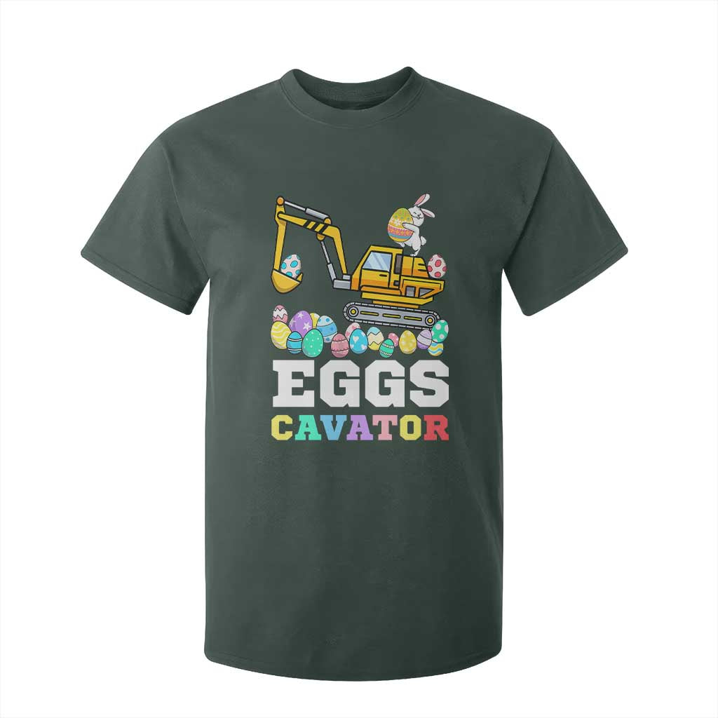 Easter Eggs-Cavator T Shirt For Kid Bunny Excavator TS10 Dark Forest Green Print Your Wear