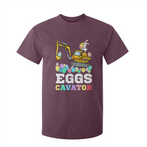 Easter Eggs-Cavator T Shirt For Kid Bunny Excavator TS10 Maroon Print Your Wear