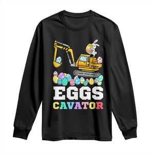 Easter Eggs-Cavator Long Sleeve Shirt Bunny Excavator TS10 Black Print Your Wear