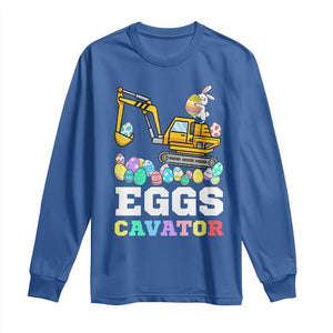 Easter Eggs-Cavator Long Sleeve Shirt Bunny Excavator TS10 Royal Blue Print Your Wear