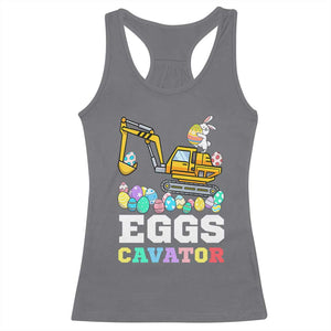 Easter Eggs-Cavator Racerback Tank Top Bunny Excavator TS10 Charcoal Print Your Wear