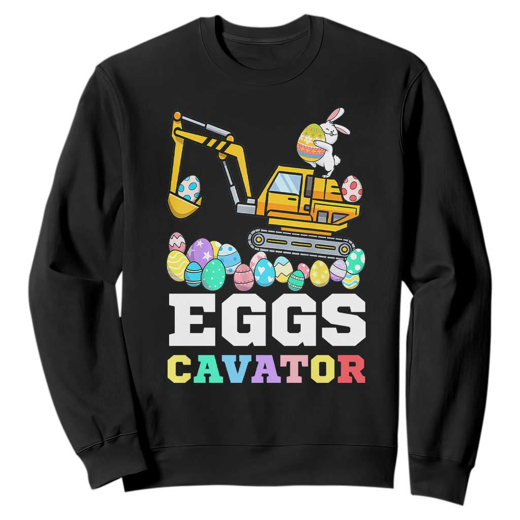 Easter Eggs-Cavator Sweatshirt Bunny Excavator TS10 Black Print Your Wear