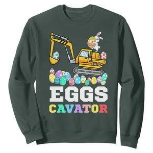 Easter Eggs-Cavator Sweatshirt Bunny Excavator TS10 Dark Forest Green Print Your Wear