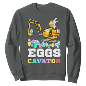 Easter Eggs-Cavator Sweatshirt Bunny Excavator TS10 Dark Heather Print Your Wear