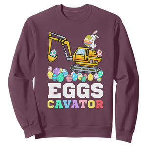 Easter Eggs-Cavator Sweatshirt Bunny Excavator TS10 Maroon Print Your Wear