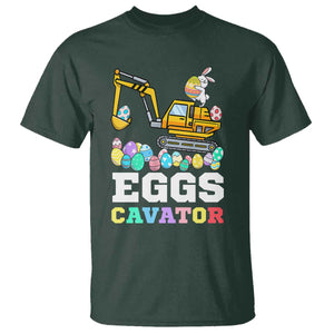 Easter Eggs-Cavator T Shirt Bunny Excavator TS10 Dark Forest Green Print Your Wear