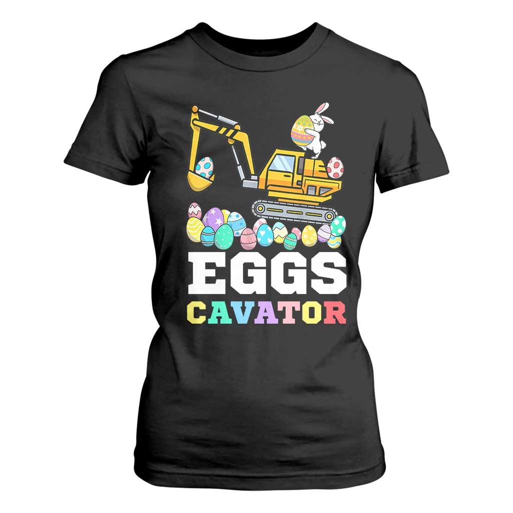 Easter Eggs-Cavator T Shirt For Women Bunny Excavator TS10 Black Print Your Wear