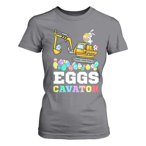 Easter Eggs-Cavator T Shirt For Women Bunny Excavator TS10 Charcoal Print Your Wear