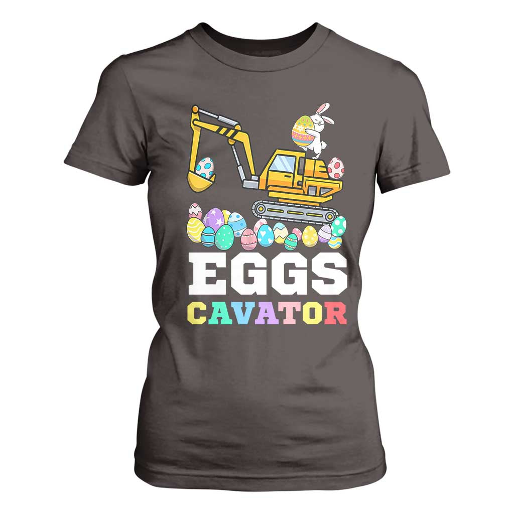 Easter Eggs-Cavator T Shirt For Women Bunny Excavator TS10 Dark Chocolate Print Your Wear