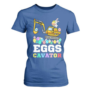Easter Eggs-Cavator T Shirt For Women Bunny Excavator TS10 Royal Blue Print Your Wear