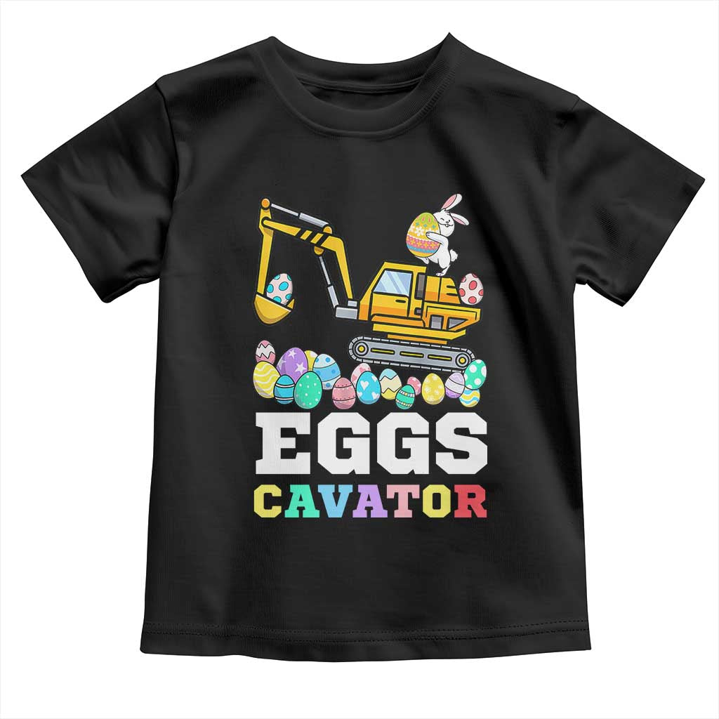Easter Eggs-Cavator Toddler T Shirt Bunny Excavator TS10 Black Print Your Wear