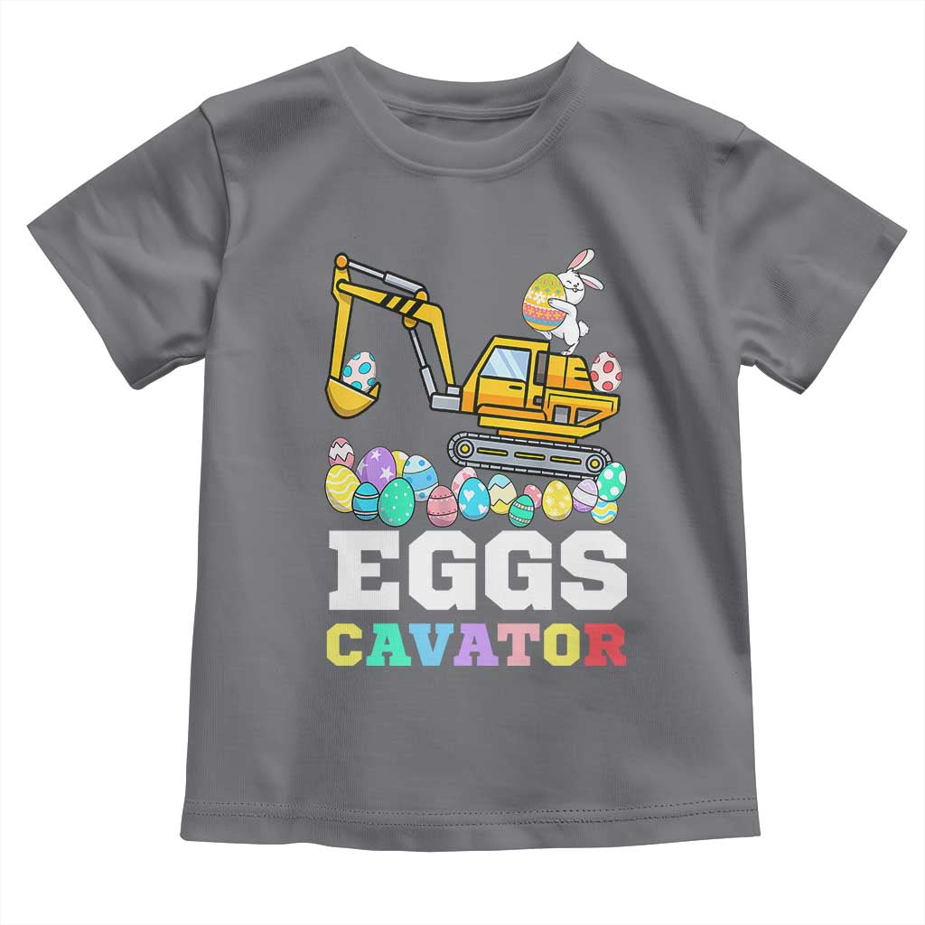 Easter Eggs-Cavator Toddler T Shirt Bunny Excavator TS10 Charcoal Print Your Wear
