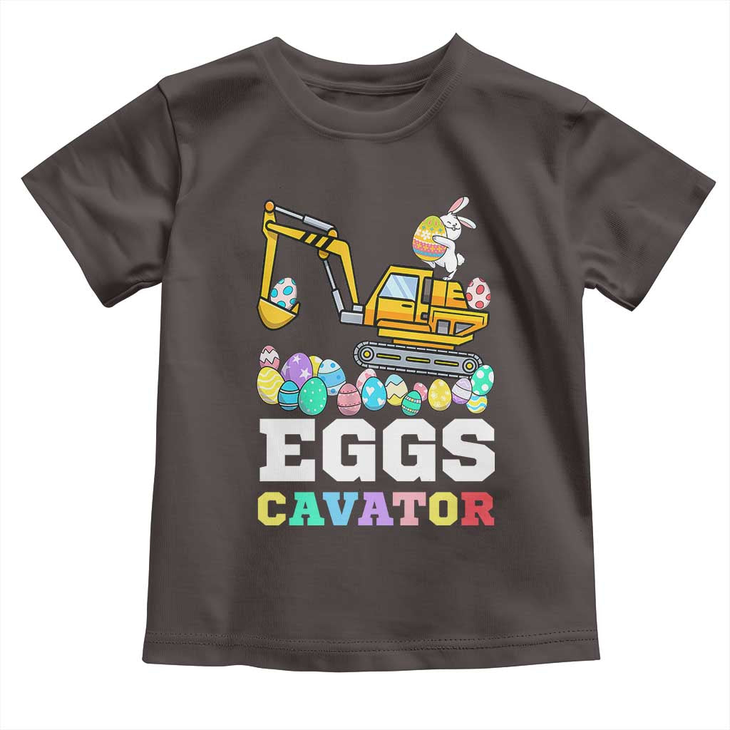 Easter Eggs-Cavator Toddler T Shirt Bunny Excavator TS10 Dark Chocolate Print Your Wear