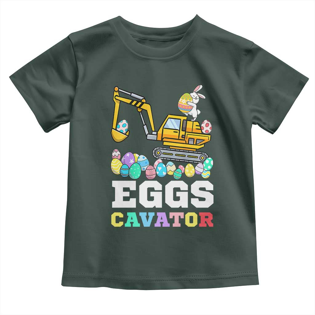 Easter Eggs-Cavator Toddler T Shirt Bunny Excavator TS10 Dark Forest Green Print Your Wear