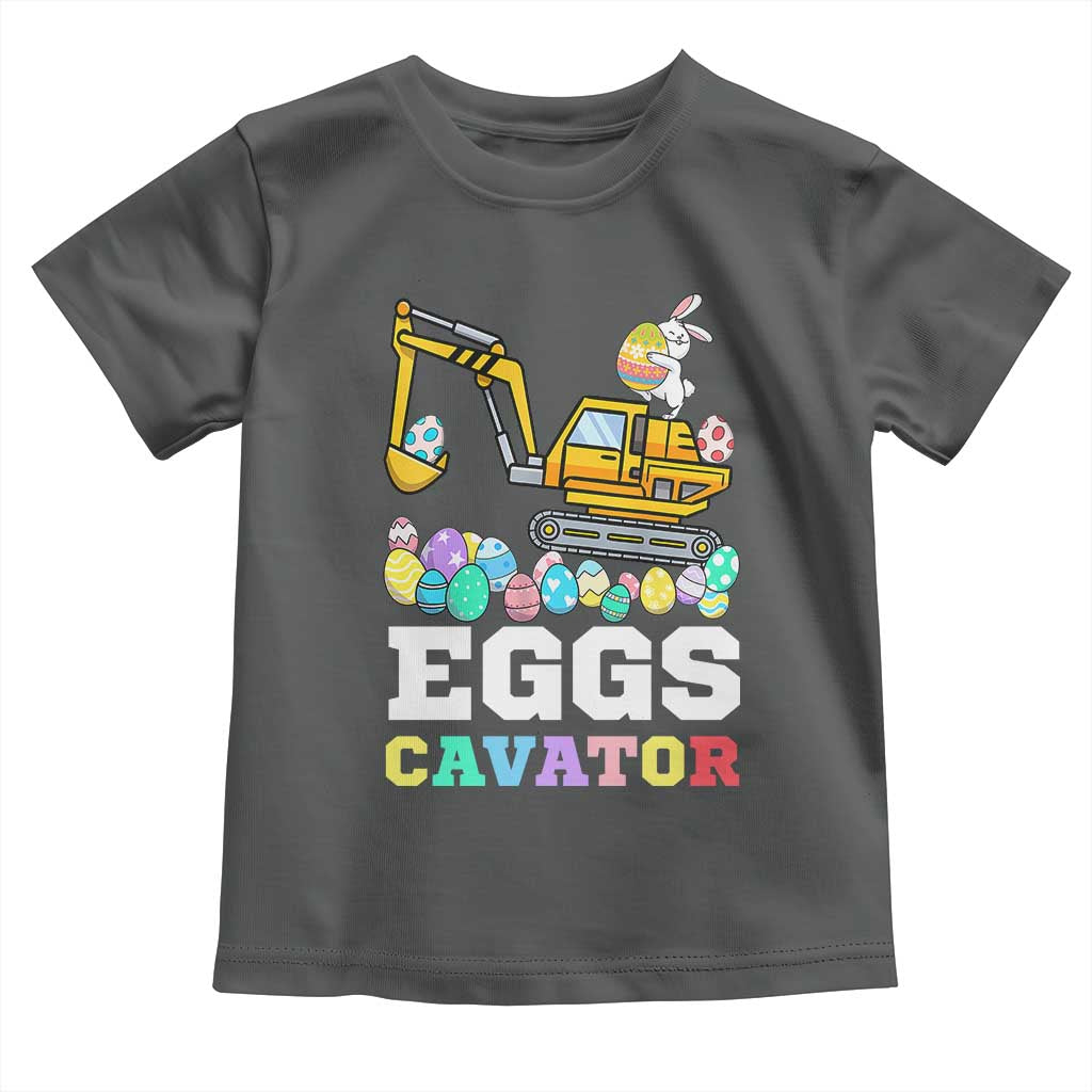 Easter Eggs-Cavator Toddler T Shirt Bunny Excavator TS10 Dark Heather Print Your Wear