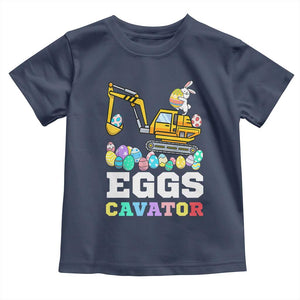 Easter Eggs-Cavator Toddler T Shirt Bunny Excavator TS10 Navy Print Your Wear